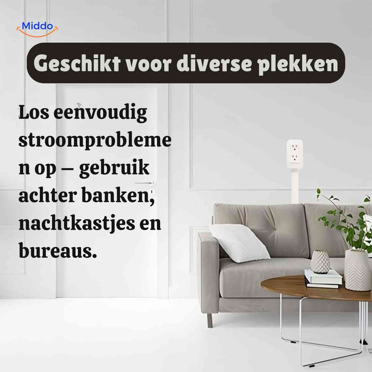 voltiflex Stecker ideal für Sofa, Nachttisch und Büroeinsatz