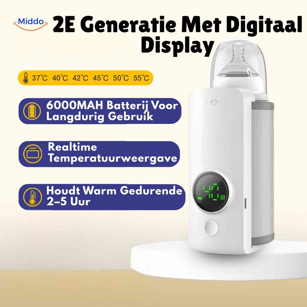 Warmiboo Flaschenwärmer mit digitalem Display und Temperatureinstellung