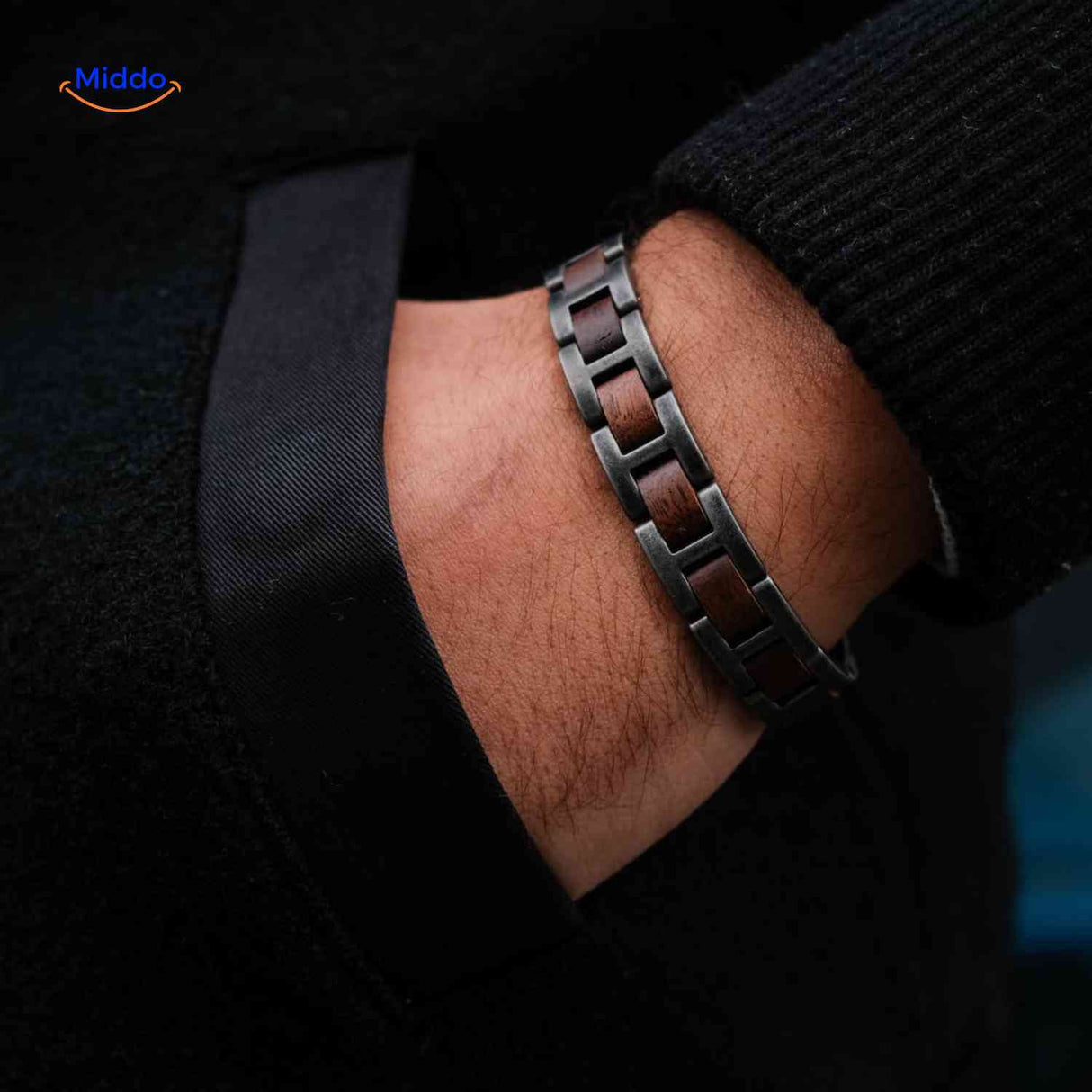 Woodforge Armband robustes Holz-Gliederarmband Detail