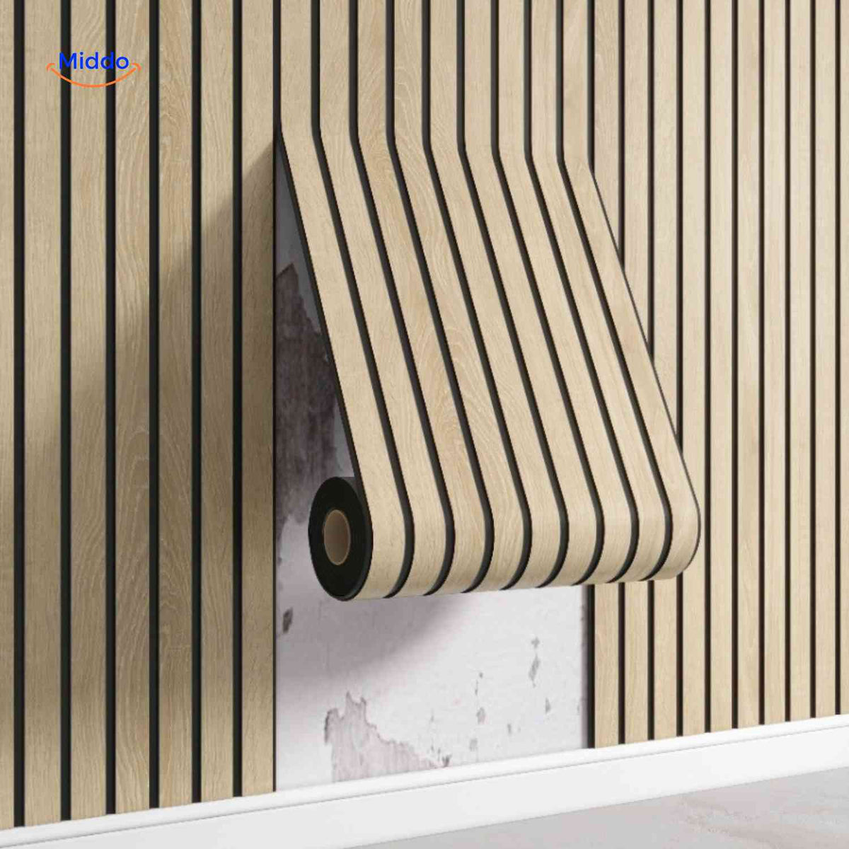 Woodline Wandpaneele dunkelbraun Holzoptik Rollpaneel