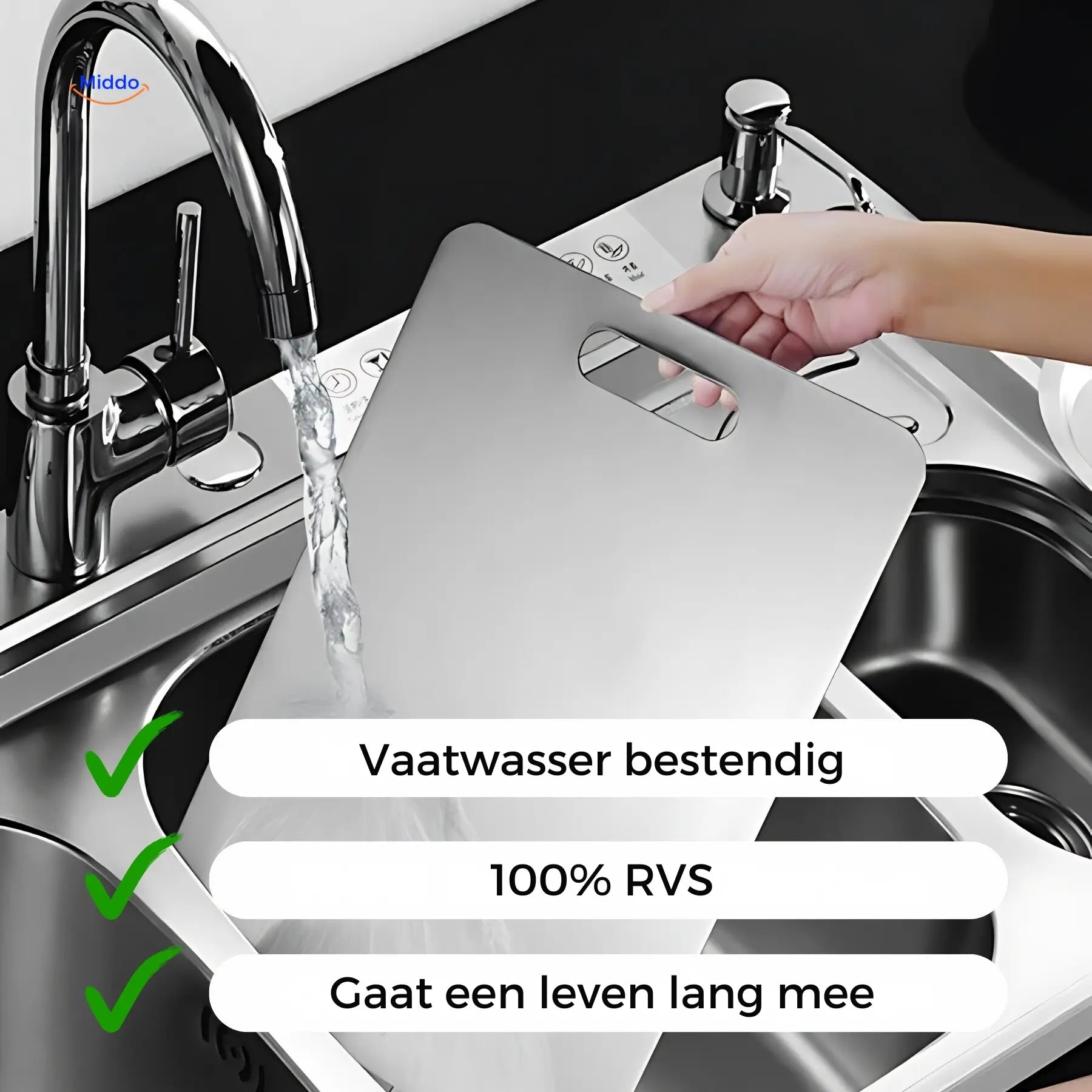 SafeCut™ RVS Schneidebrett - Hören Sie auf, Mikroplastik und Bakterien zu essen!