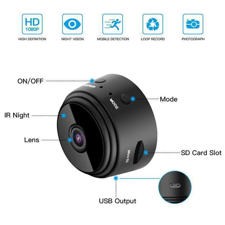 1080p WiFi Mini Kamera - Schütze dein Zuhause Immer und Überall – Ansicht 2