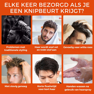 6 Fotos von Männern, die das Haargel verwenden möchten, weil sie Probleme mit ihrem Haar haben, wie Schuppen und Stylingprobleme