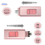 4-in-1 Flashdrive mit Typ C, Micro USB, iOS und USB