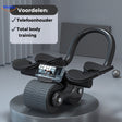 Schwarzes Ab Wheel Pro Bauchmuskeltrainer mit Telefonhalterung von