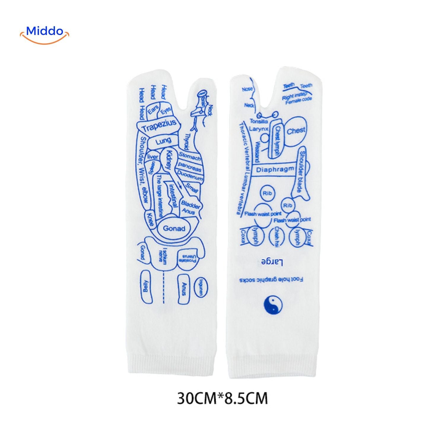 Acupressur Socken große Größen mit Massagewerkzeug www.middo.nl