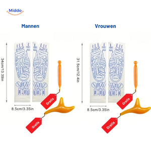 Akupunktur-Socken für Männer und Frauen - Größenunterschiede www.middo.de