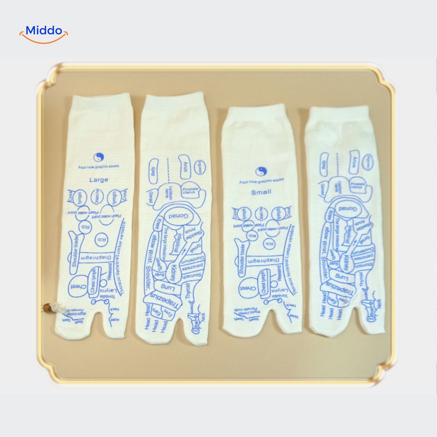 Acupunktur Socken in verschiedenen Größen für die Gesundheit www.middo.nl