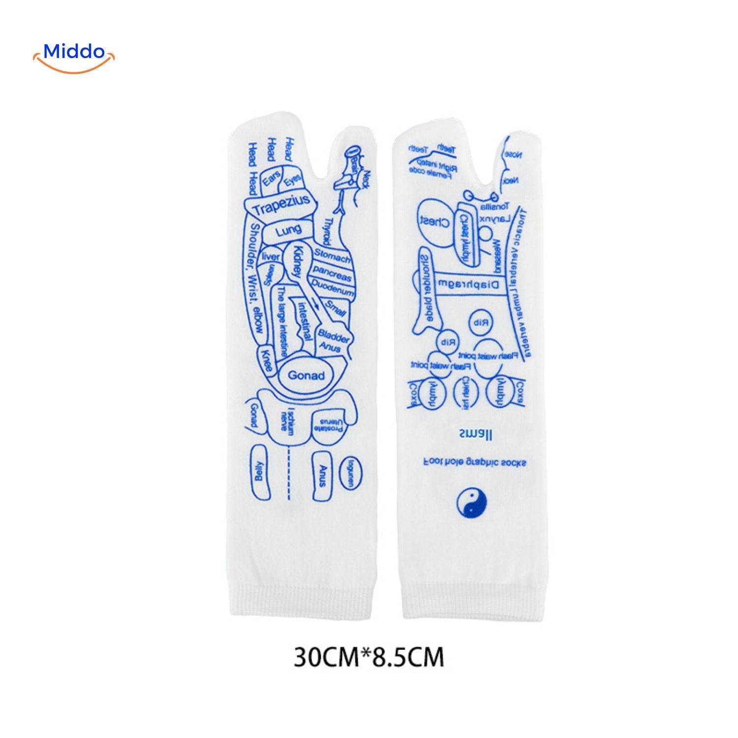 Acupunktur-Punkte Socken für Massage-Therapie Größen www.middo.nl