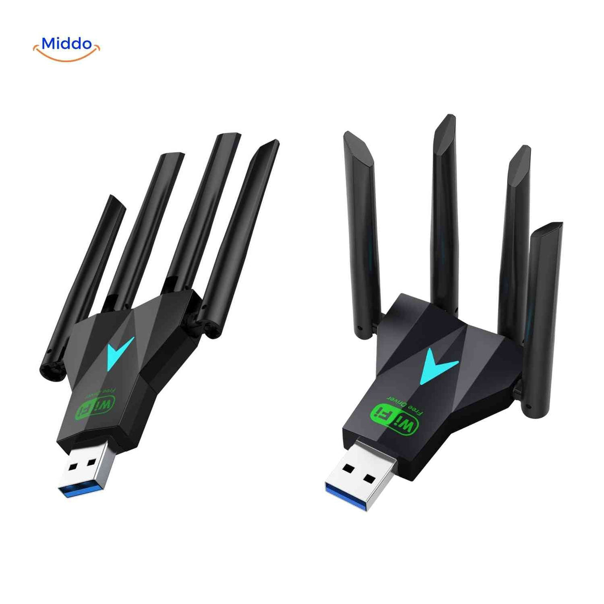 AeroLink WLAN-Adapter – 1300 Mbps, 2.4 GHz und 5.8 GHz – www.middo.de
