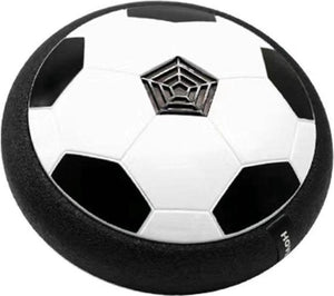 AirPlay Fußball eine schwebende Platte in Form eines Balls mit schwarz-weißen Farben und schwarzem Rand auf weißem Hintergrund