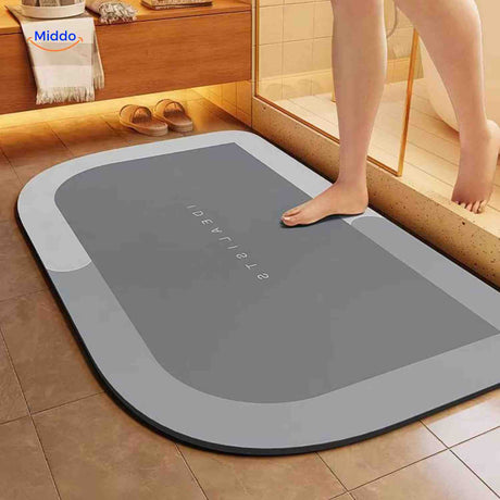 Aquastep Badematte halbrund in Blau-Grau