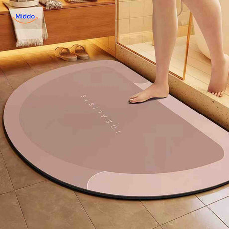 Aquastep Badematte halbrund braun, Badteppich für Ihr Badezimmer