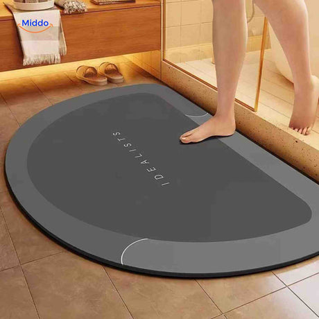 Aquastep Badematte halbrund in dunkelgrau