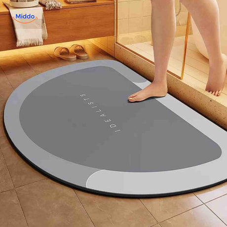Aquastep Badematte halbrund in hellgrau