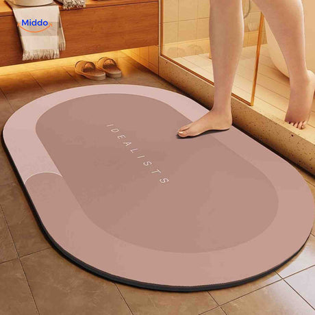 Aquastep Badematte oval braun, schnell absorbierend