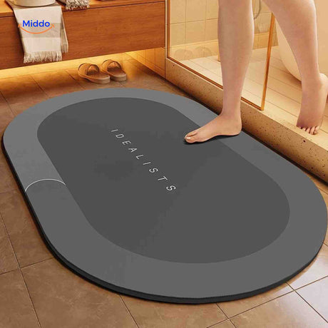 Aquastep Badematte oval in dunkelgrau