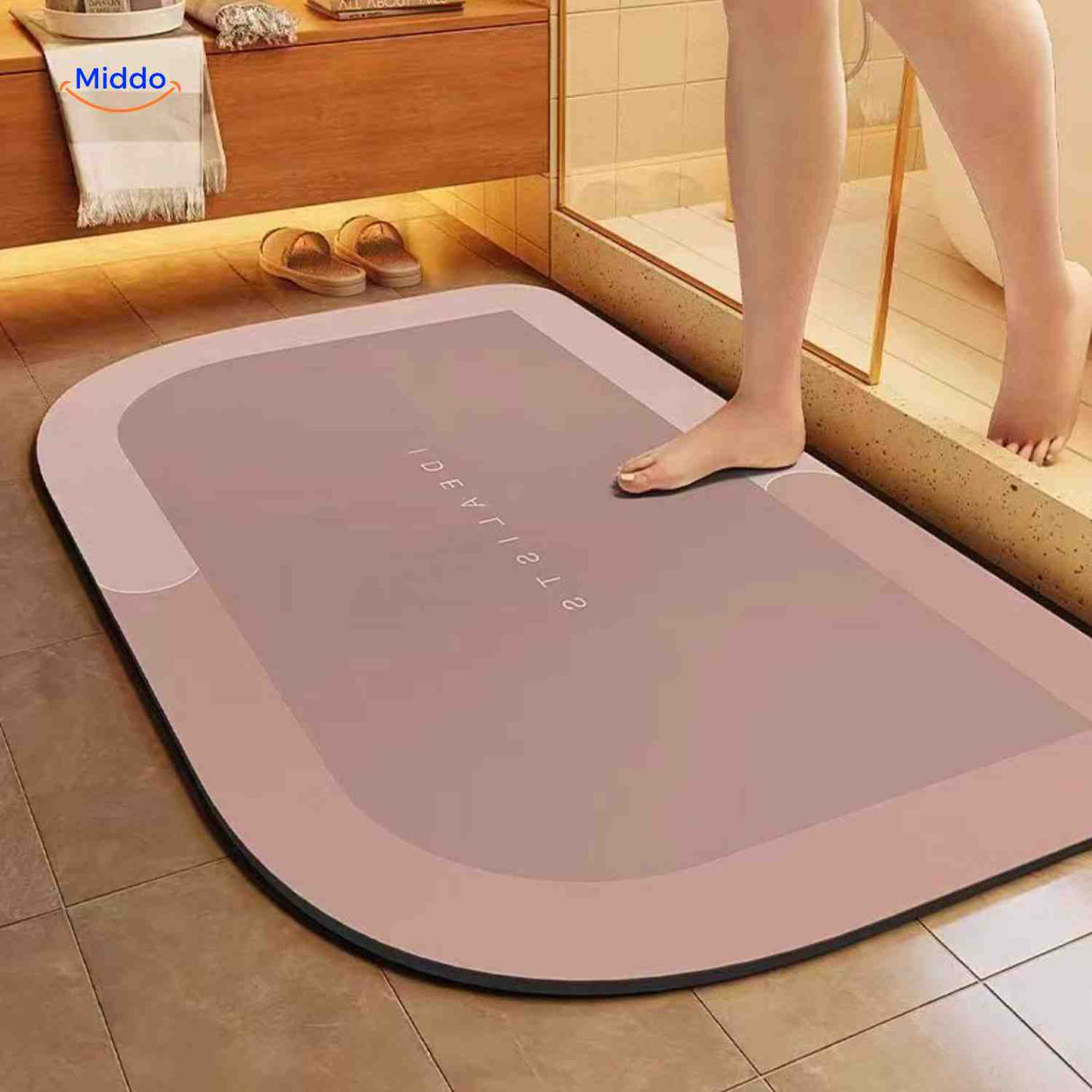 Aquastep Badematte rechteckig in Braun