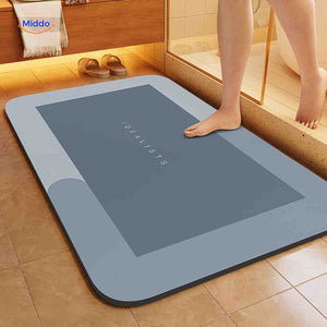 Aquastep Badematte rechteckig in hellblau-grauer Farbe