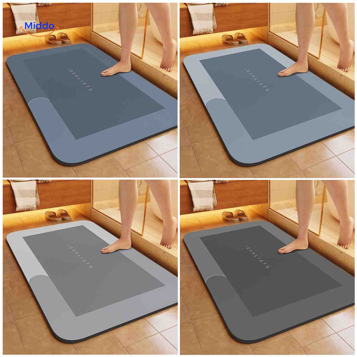 Aquastep Badematte, erhältlich in vier Farben, rechteckig und oval für Ihr Badezimmer