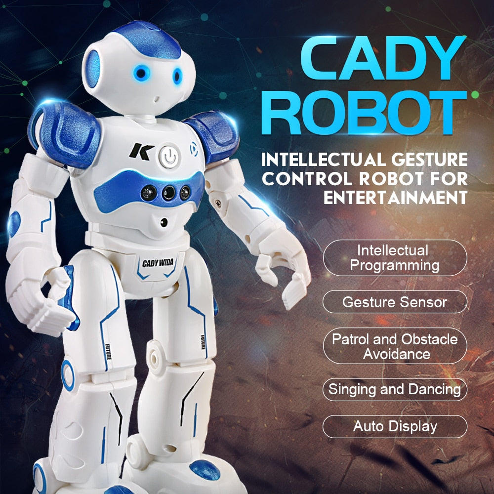 Arlock intelligente Kinderroboter, weiße und blaue interaktive Spielzeugroboter mit Gestensteuerung und verschiedenen Funktionen