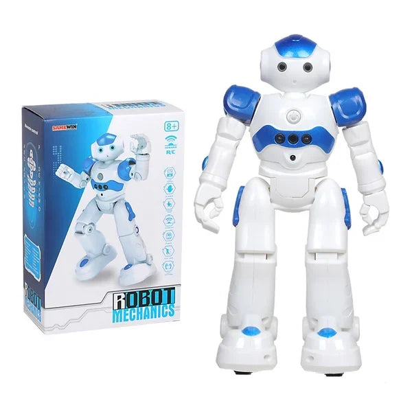 Interaktive Arlock Kinderrobot mit blauen Akzenten, empfohlen für Kinder ab acht Jahren