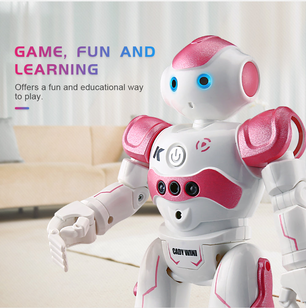 Arlock Kinderroboter, weißer und rosa interaktiver Spielzeugroboter mit lehrreichen und spielerischen Funktionen