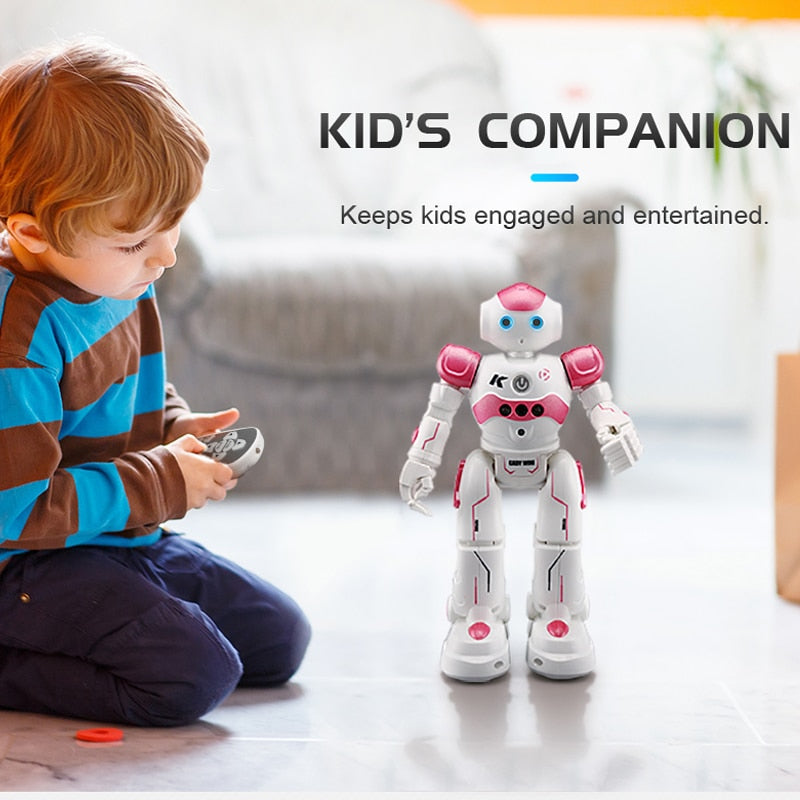 Rosa und weiße Arlock Kinderroboter bieten Spaß und Lernen für Kinder