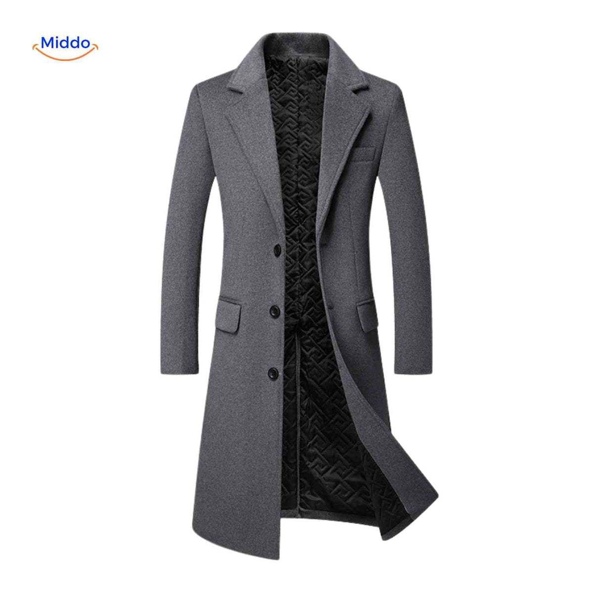 Ashford Woll-Trench grau mit wattierter Innenausstattung