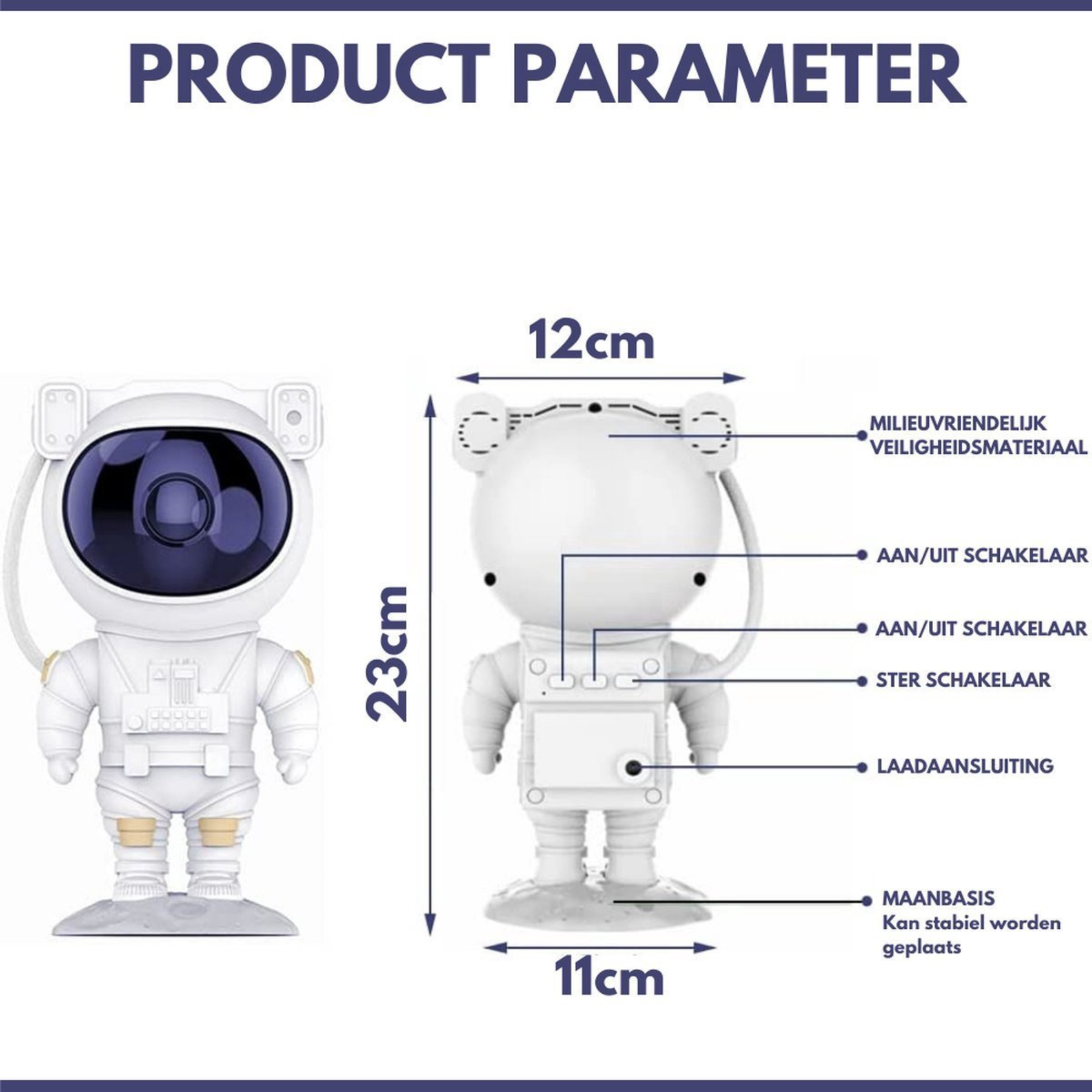 Größe des AstroNaut Galaxy Projektors