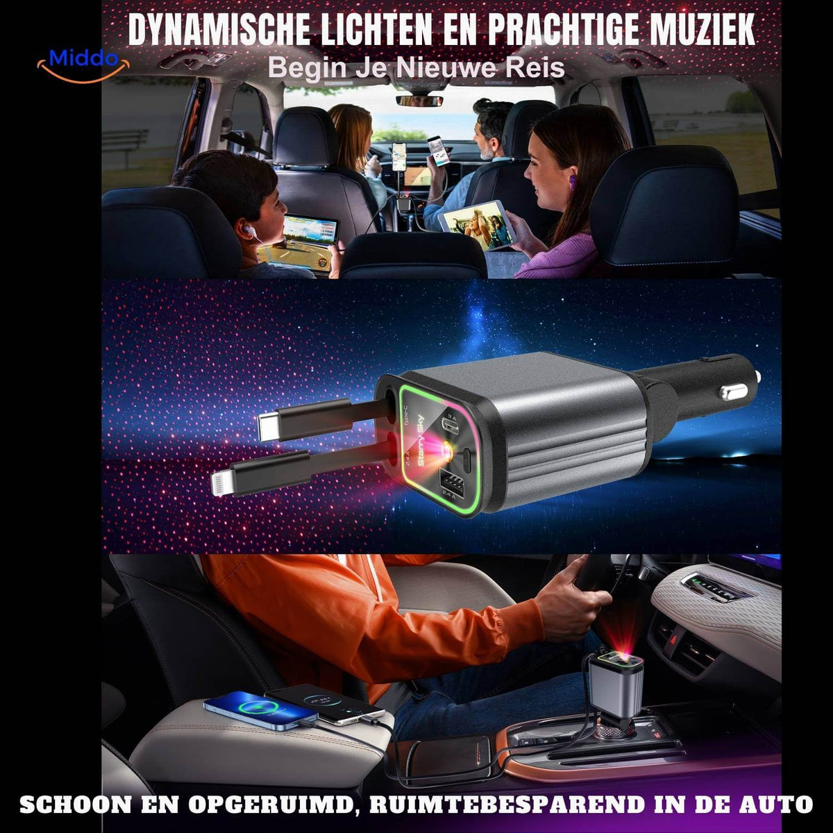 AutoCharge 120W Ladegerät für das Auto mit einzigartiger Beleuchtung