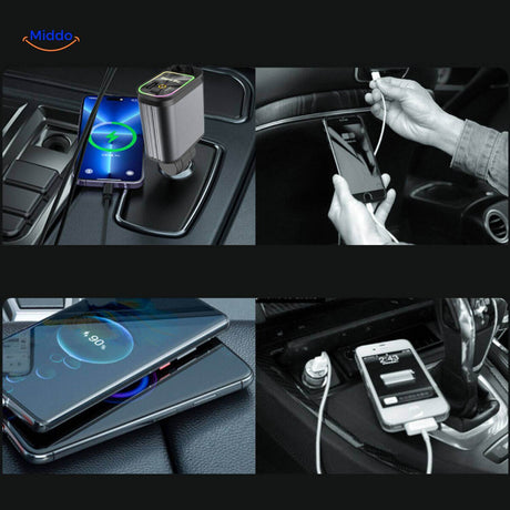 AutoCharge 120W mit Lade- und Ladekabel im Auto
