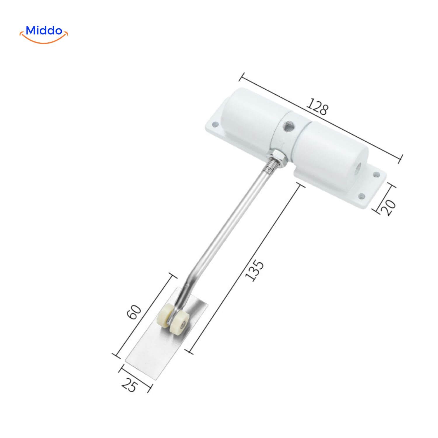 AutoClose Türschließer mit Roller weiß www.middo.nl