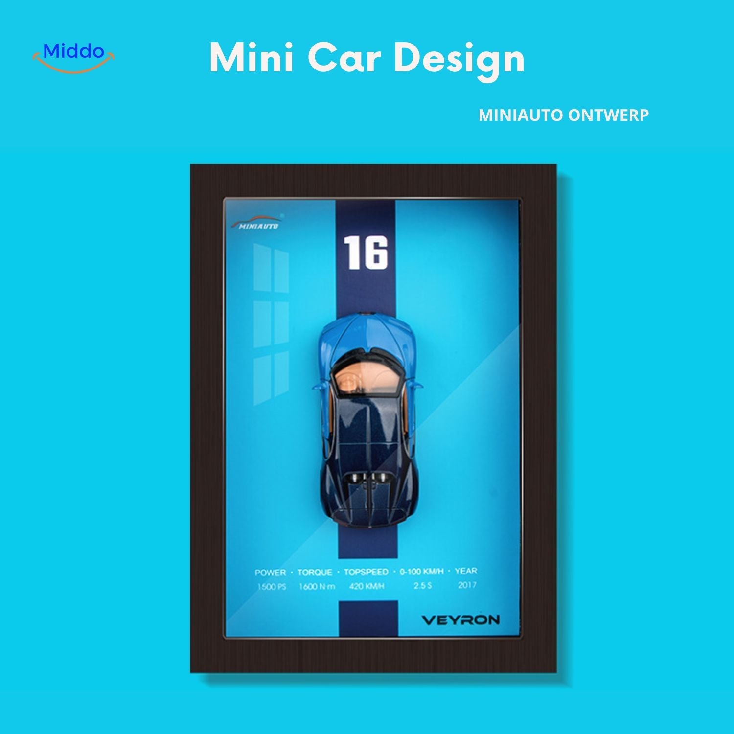 AutoCraft 3D Rahmen Bugatti Veyron 2017 www.middo.nl