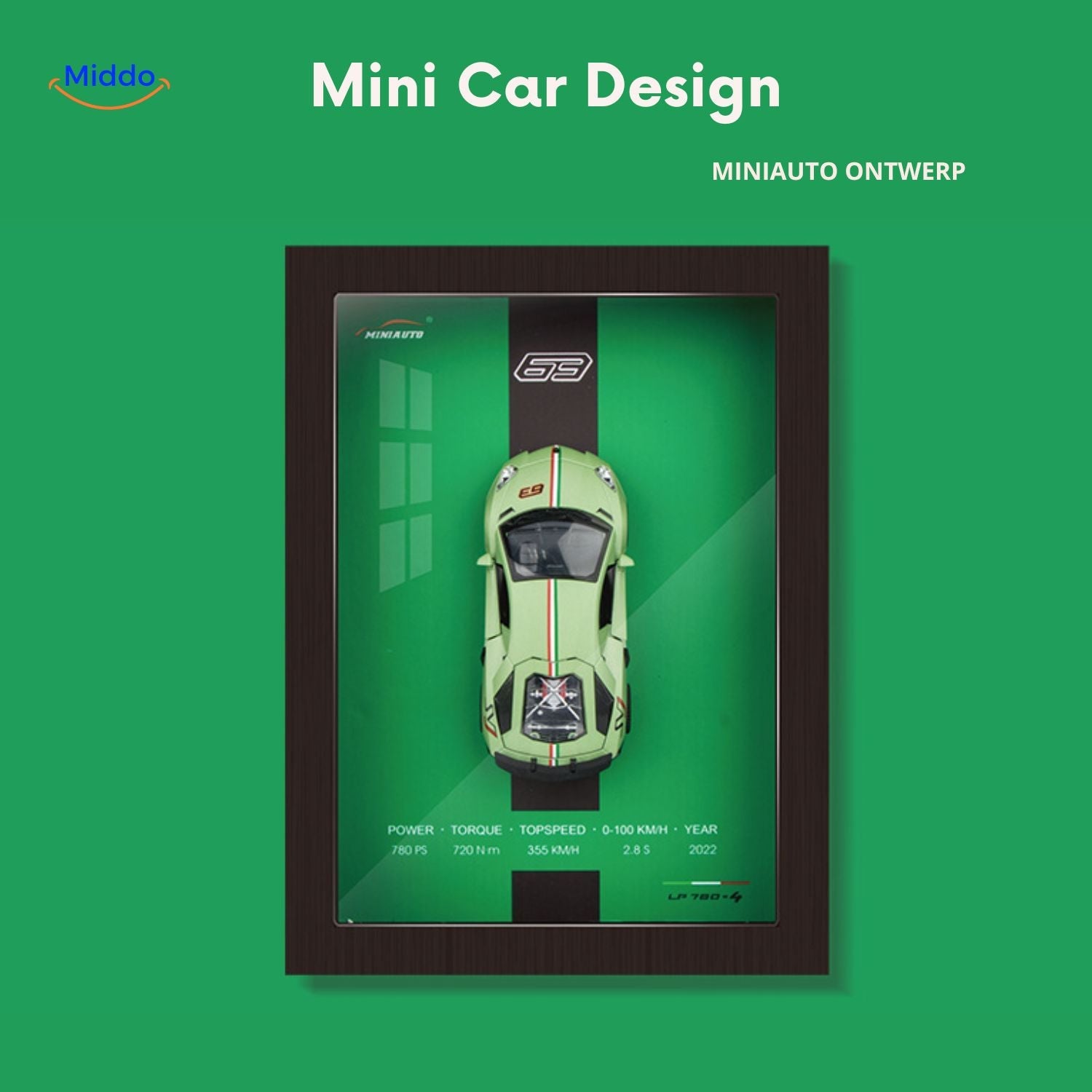 AutoCraft 3D Rahmen Lamborghini LP780 4 2022 www.middo.de