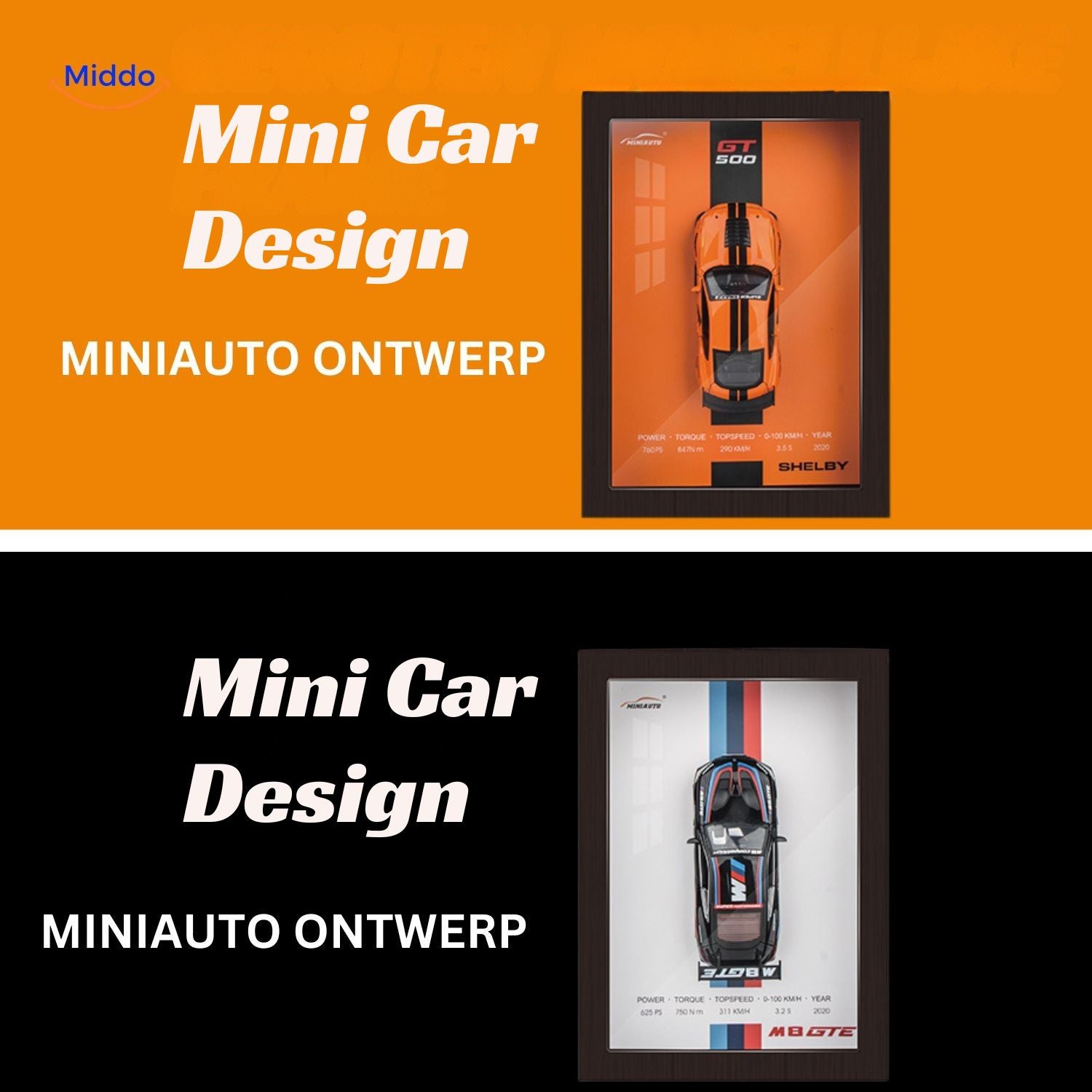AutoCraft 3D Rahmen Lykan Hypersport 2013 und Bugatti Veyron 2017 www.middo.nl