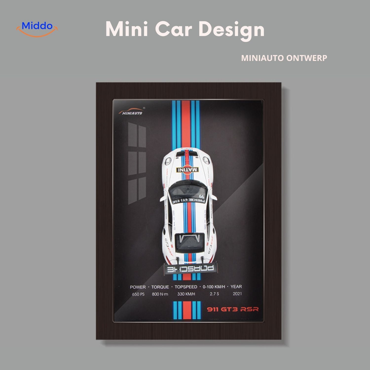 AutoCraft 3D Rahmen Porsche 911 GT3 RSR 2021 www.middo.nl