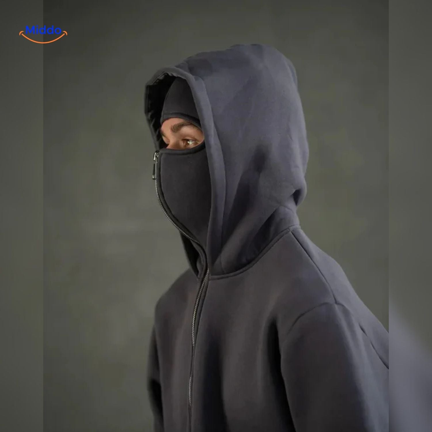 HerbstBliss Hoodie dunkelgrau mit Zipper www.middo.de