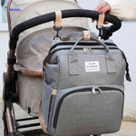 BabyLuxe Rucksack in Grau für den Kinderwagen mit Haken – www.middo.de
