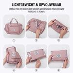 Das Foto zeigt, wie die Beggo vielseitige Reisetasche in 6 Schritten zusammengefaltet werden kann.