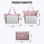 Übersicht der Beggo Reisetasche mit angegebenen Abmessungen