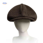 Blinderstyle Cap – Braune gestreifte Cabbie Mütze | www.middo.de