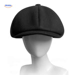 Blinderstyle Cap schwarze einfarbige Newsboy Mütze www.middo.nl