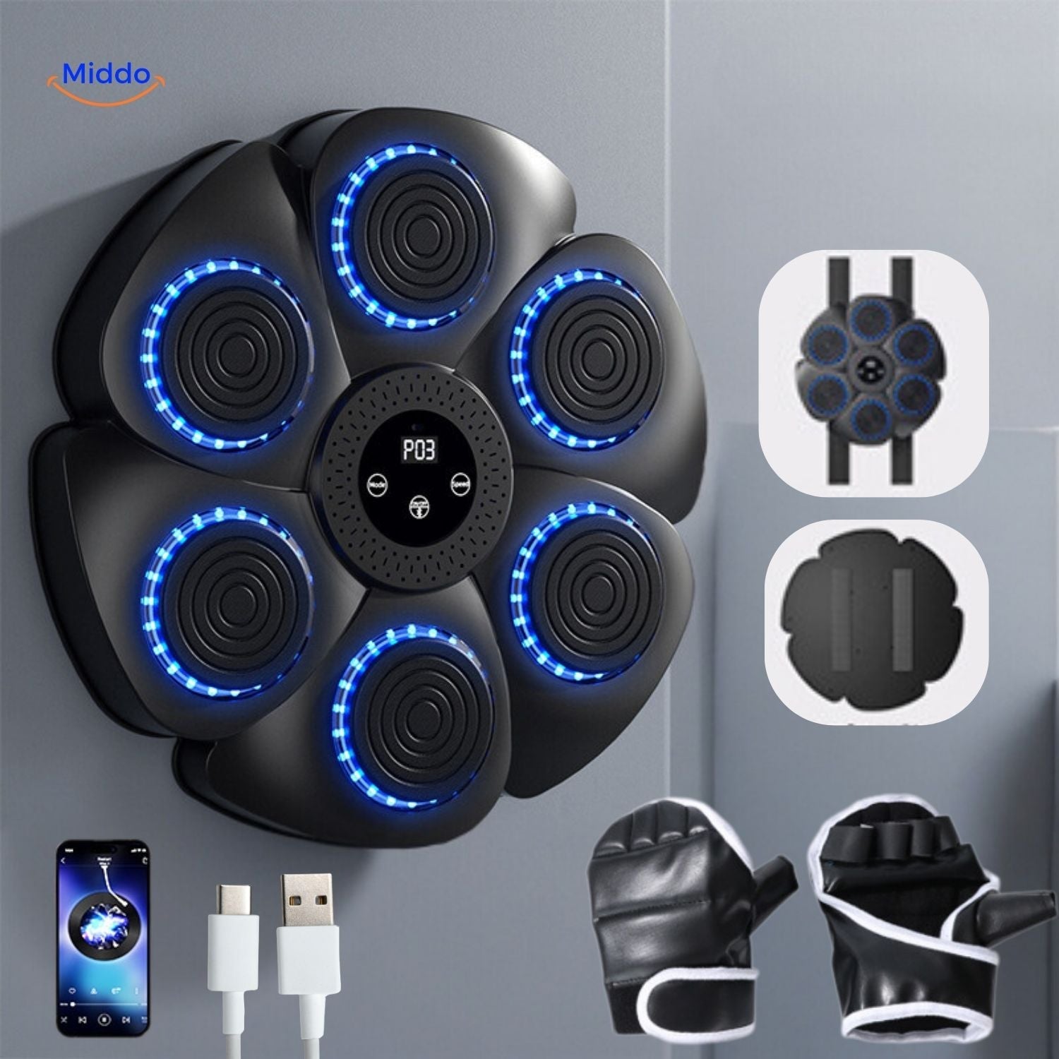 BoxPro Smart Boxmaschine mit Sensoren für Muskeltraining und Sparring www.middo.nl