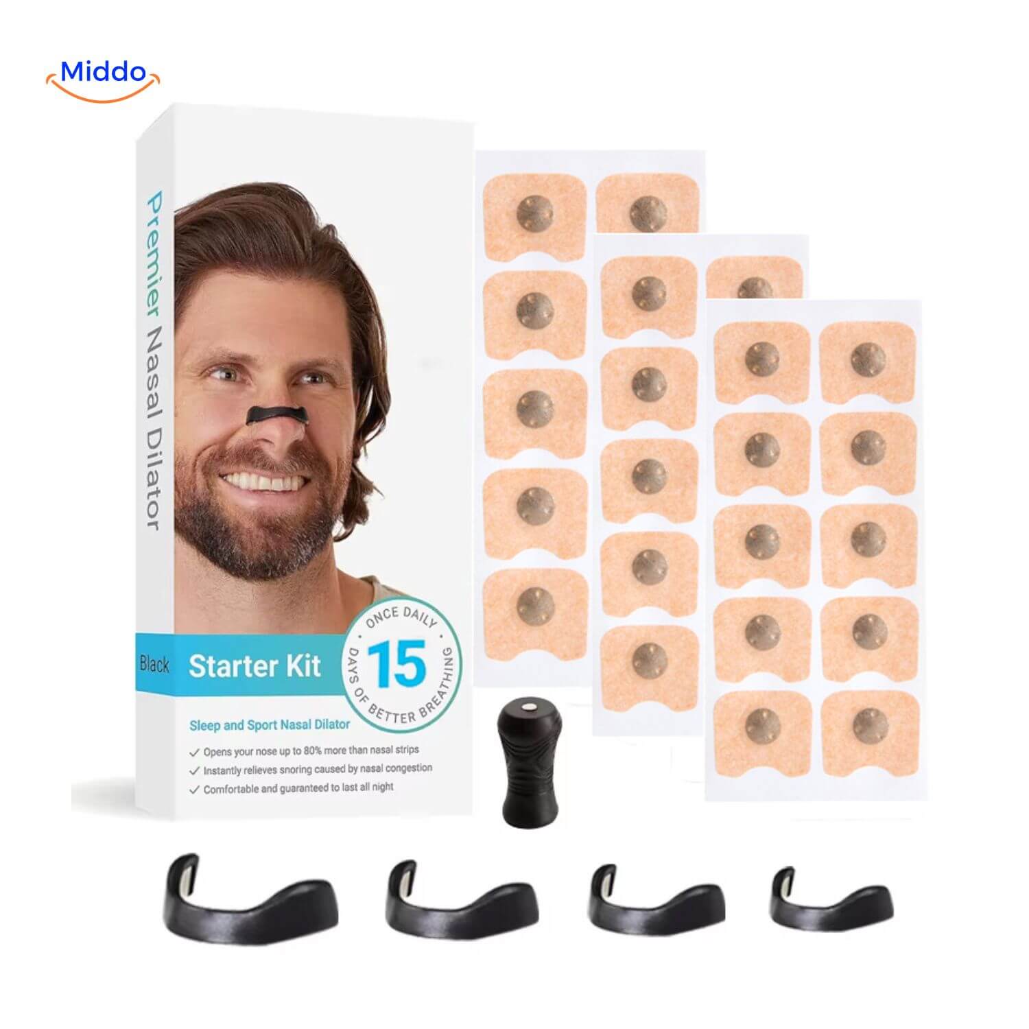 BreatheEase Kit Dilator und Schlafstreifen für besseres Atmen www.middo.de