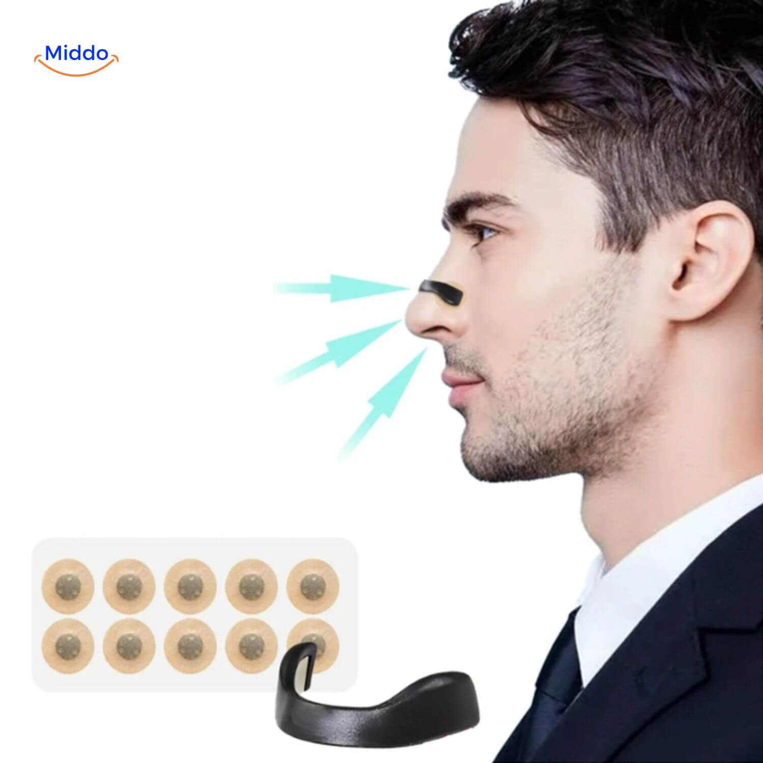 BreatheEase Kit Nasaldilatator in Aktion für besseres Atmen www.middo.nl