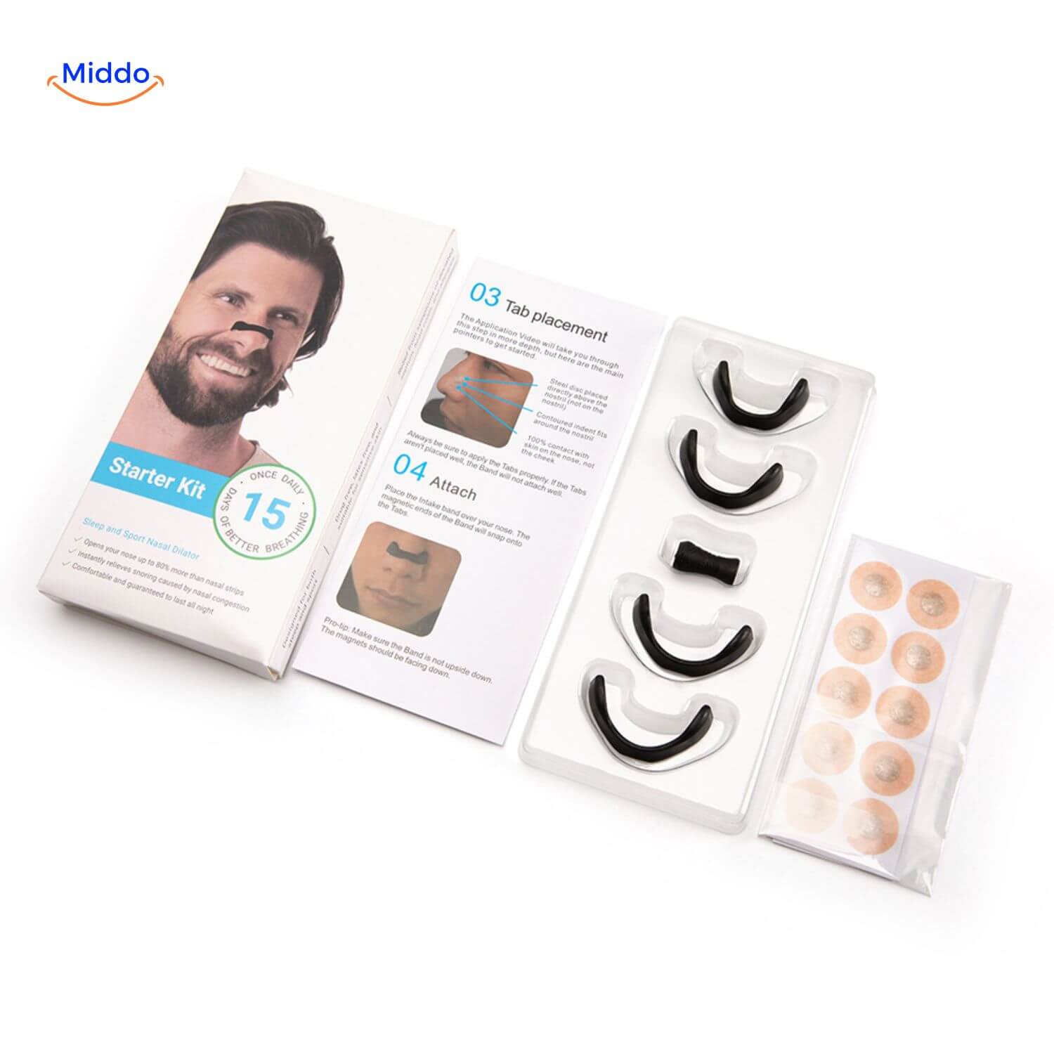 BreatheEase Kit Schlafstreifen und Dilator für einen besseren Schlaf www.middo.de