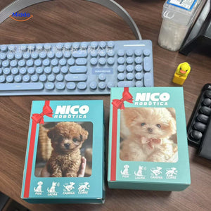 BunnyBuddy Plüsch Nico Roboterhund Verpackung wartet auf den Welpen innen