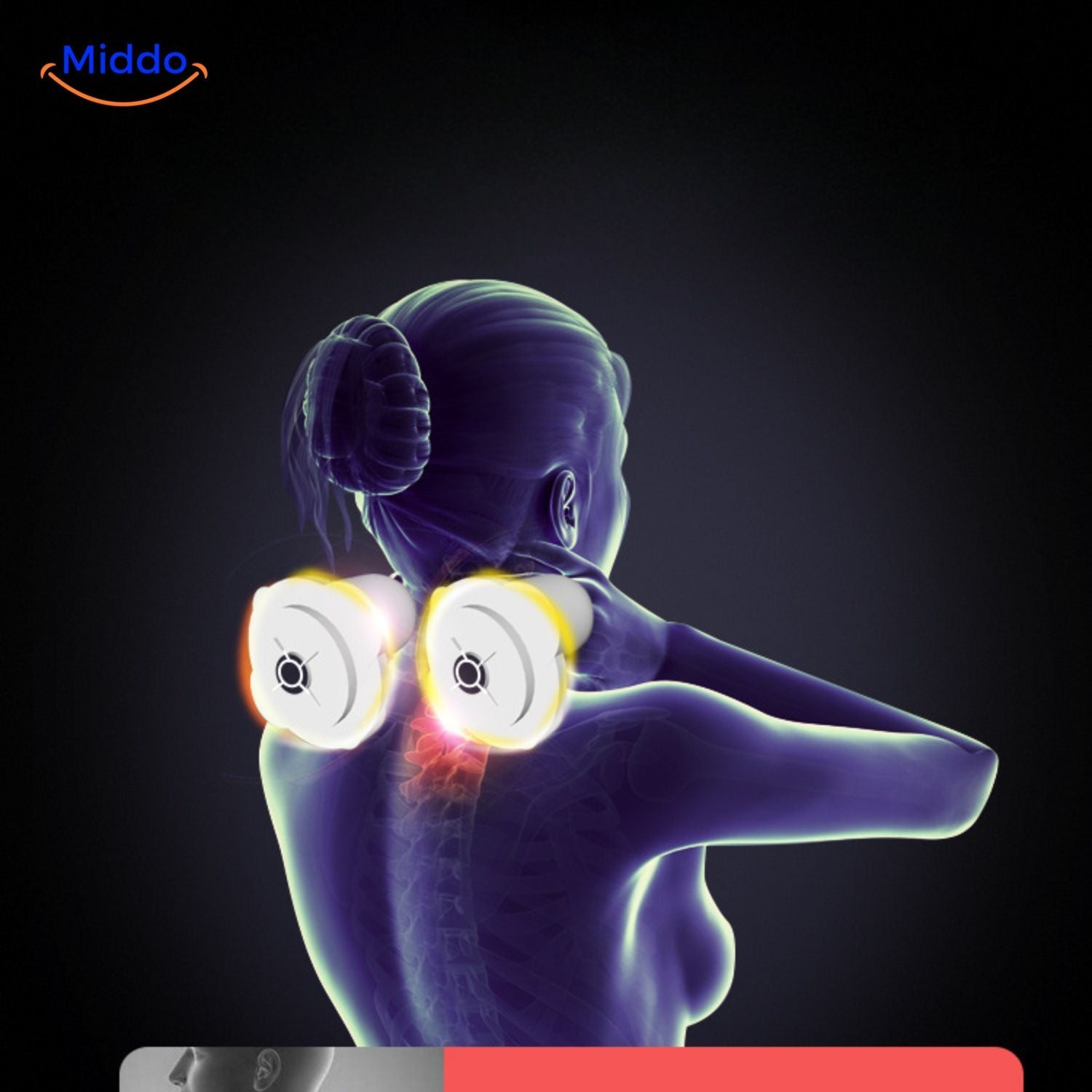 CerviCare Massager Massagegerät mit verstellbaren Knetköpfen middo.de