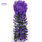 Charmante lila Orchideen an der Wand